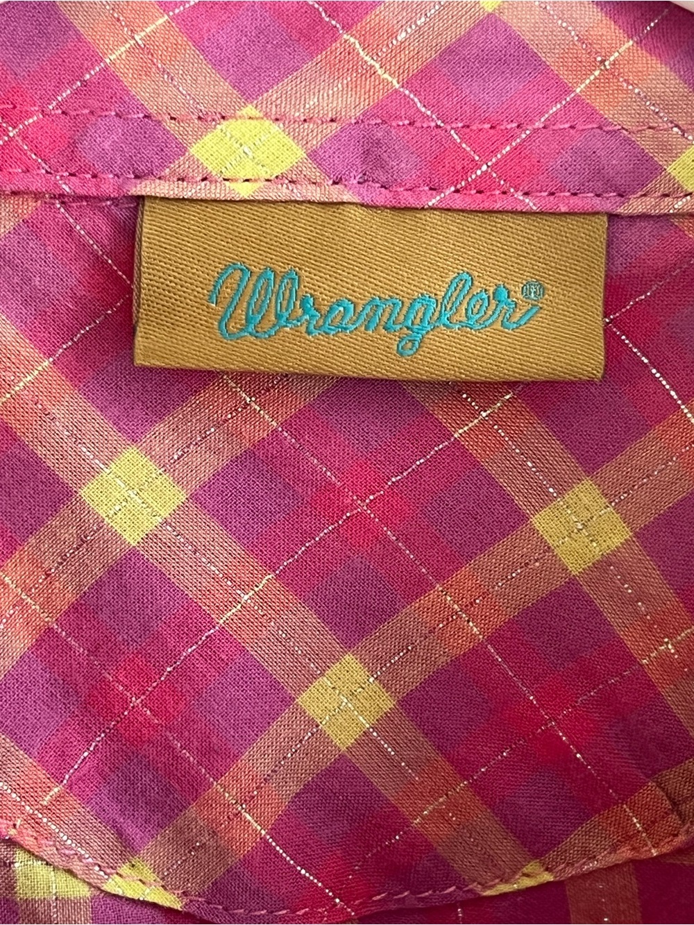Wrangler Girls Pink, Yellow Plaid Cowgirl Western Shirt Rhinestone
Horses XL/12 - Picture 2 of 15